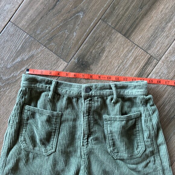 Reformation Alyssa high rise wide leg corduroy pants moss color. size 28 - Picture 6 of 13